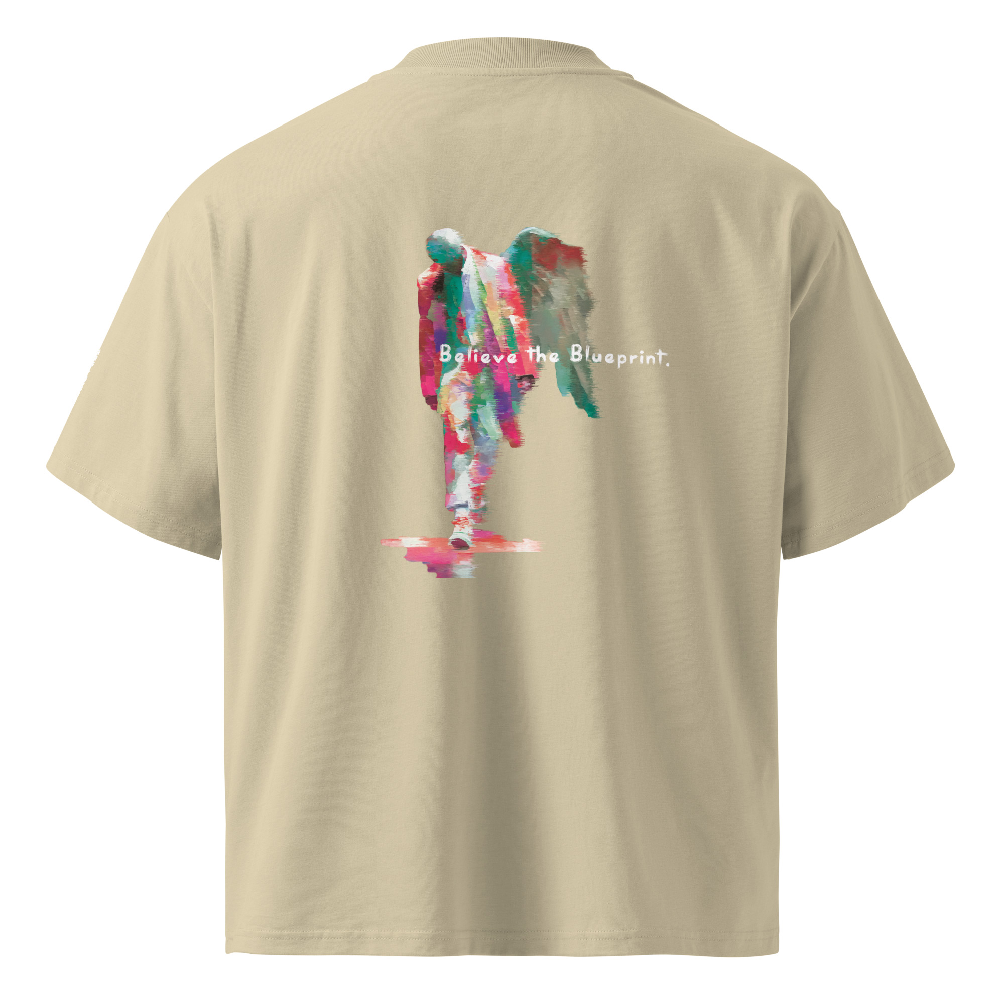 Blueprint angel painting graphic shirt