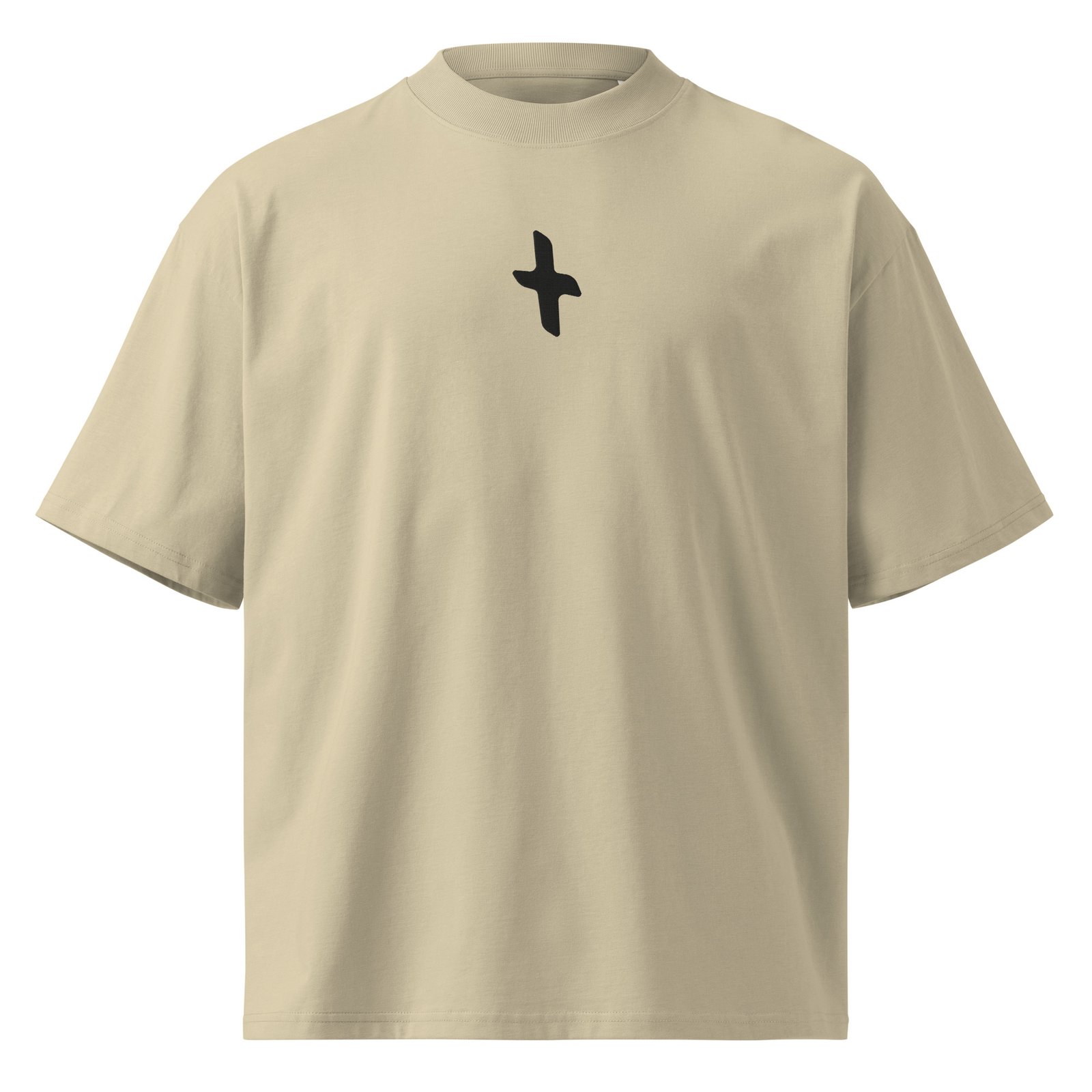 Embroidered Cross high neck t-shirt