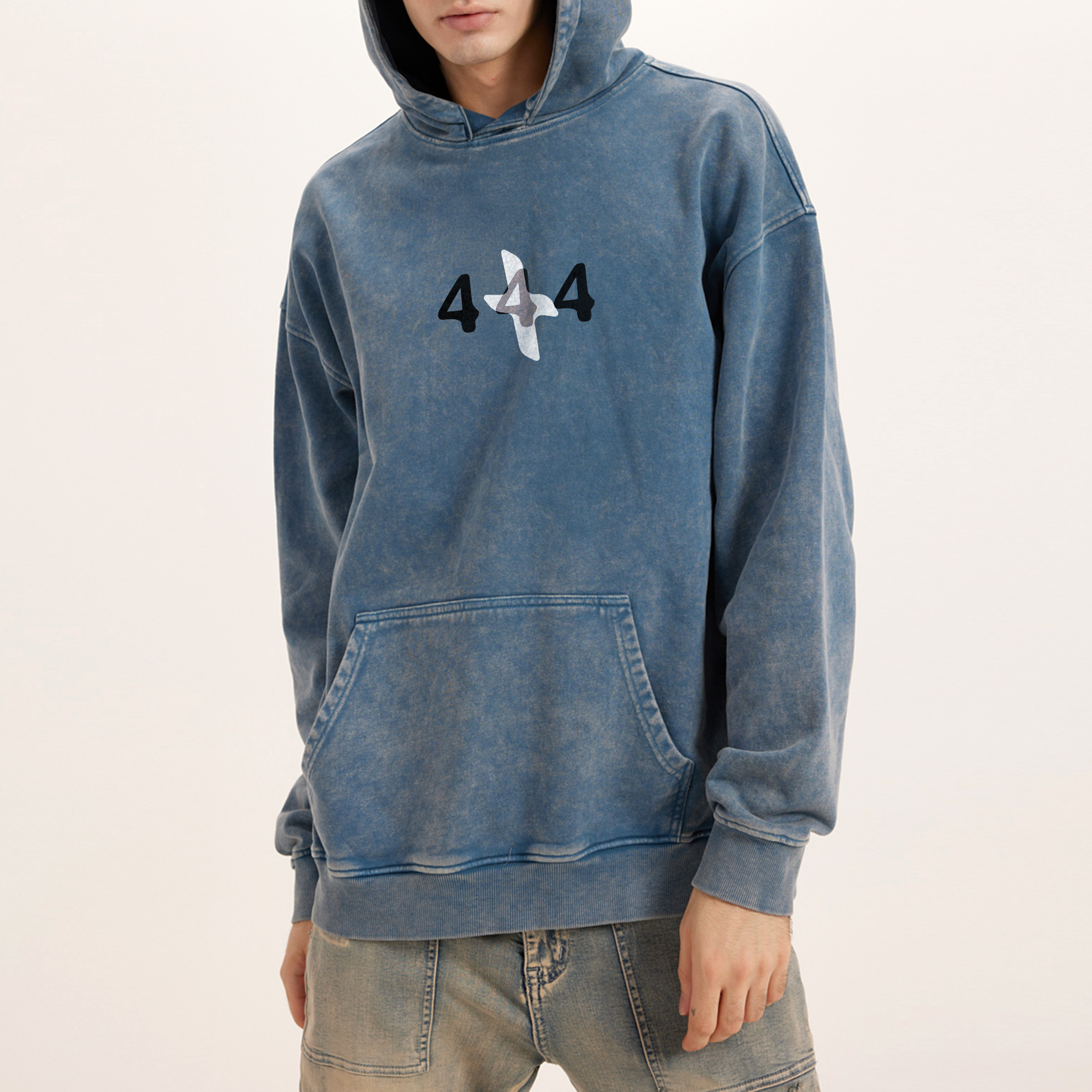 Blue 444 Fade Hoodie